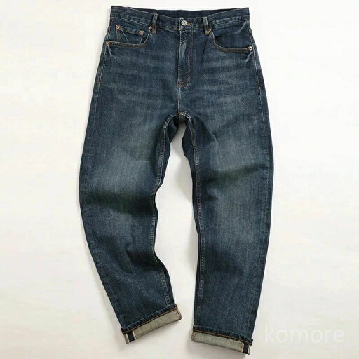 【送料無料】【赤耳タンニン】ストレッチ古いレトロ猫ひげ水洗い小足ズボンカジュアルトレンドゆるいジーンズ男 【送料無料】【赤耳タンニン】ストレッチ古いレトロ猫ひげ水洗い小足ズボンカジュアルトレンドゆるいジーンズ男