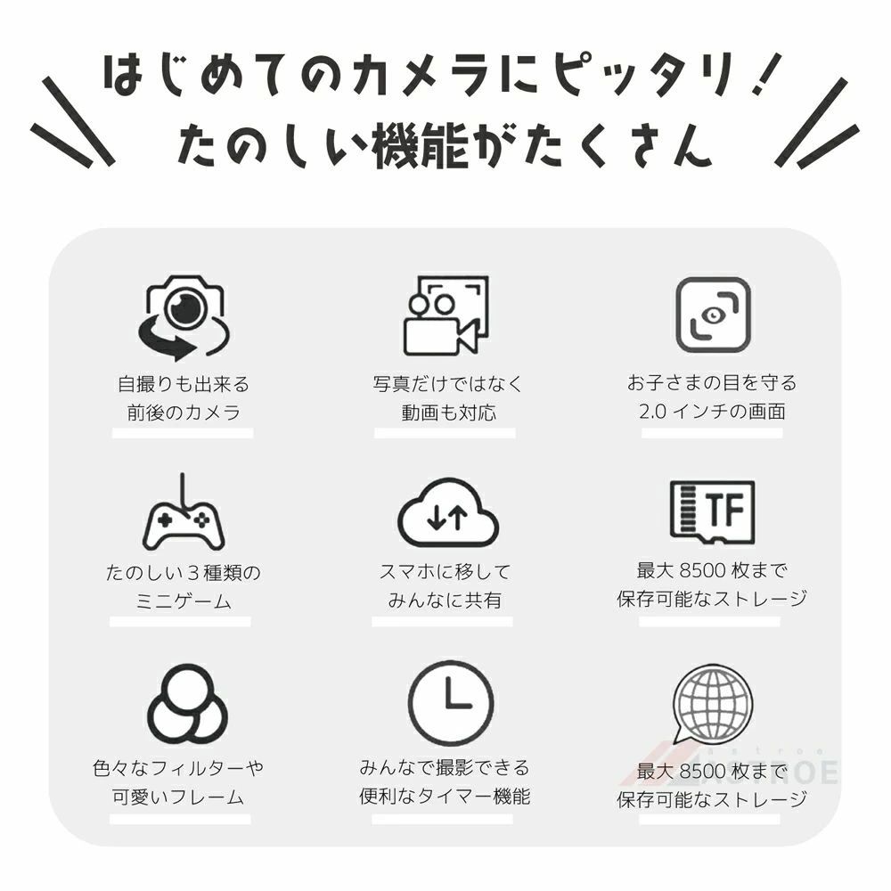 トイカメラ 4000万画素 3歳 4歳 高画質 子供用カメラ デジタルカメラ 自撮り可能 教育おもちゃ おもちゃ 操作簡単