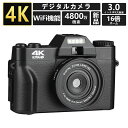 デジタルカメラ 4K 4800万画素 wifi機能 デジタルカメラ AFオートフォーカス コンパクト 3インチ