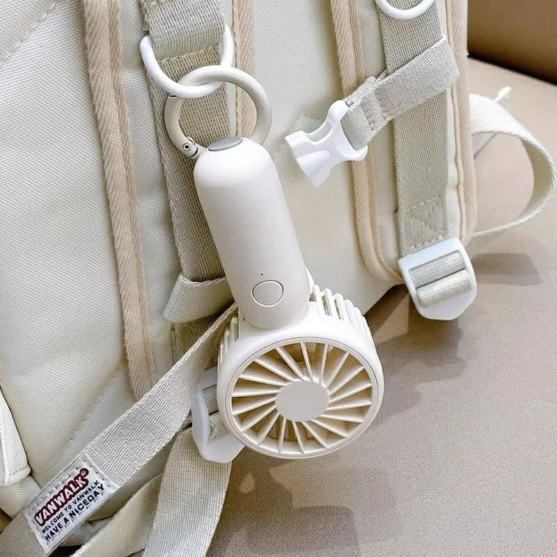 携帯扇風機 かわいい 小型 カラビナ＆ストラップ付き 風量3段階 ハンドヘルド小型扇風機ポータブルUSB充電アウトドア