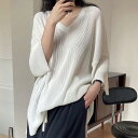 チュニッ Tシャツ 七分袖 ゆったり 冷感 ニットトップス 薄手 VネックTシャツ M リブニット Tシャツ