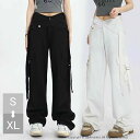 ダンス カーゴパンツ 白 ダンスパンツ ヒップホップ パンツ ダンス ロングパンツ レディース ゆったり レディース