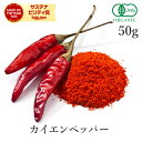 カイエンペッパー 50g オーガニック 有機JAS スパイス 唐辛子 粉末 カエンペッパー とうがらし トウガラシ チリ カエン ペッパー chili pepper カイエン カプサイシン 香辛料 スパイス ハーブ サンタローサ
