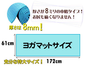 【専用メッシュケースをプレゼント！】厚さ8mmヨガマット クッション性抜群！！ (ヨガマット8mm yogamat トレーニングマット)