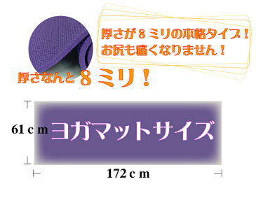 【送料無料!】【さらに専用メッシュケースをプレゼント!】 ヨガマット8mm クッション性抜群!! (厚さ8mm 厚さ8mm yogamat)