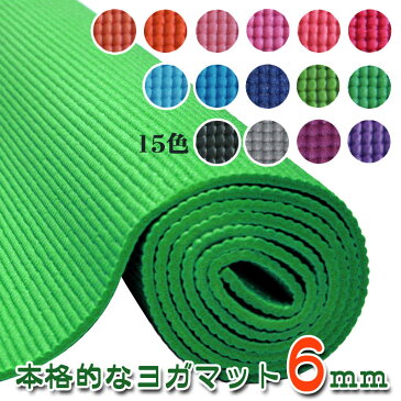 【専用メッシュケースをプレゼント！】厚さ6mm ヨガマットクッション性抜群！！ （厚さ6mm ヨガマット yogamat)