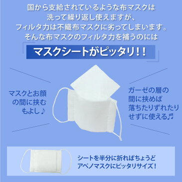 マスクシート 在庫あり 即納 マスク用 取替シート メルトブローン 不織布 フィルター マスク 使い捨て 50枚 取替フィルタ マスクフィルタ