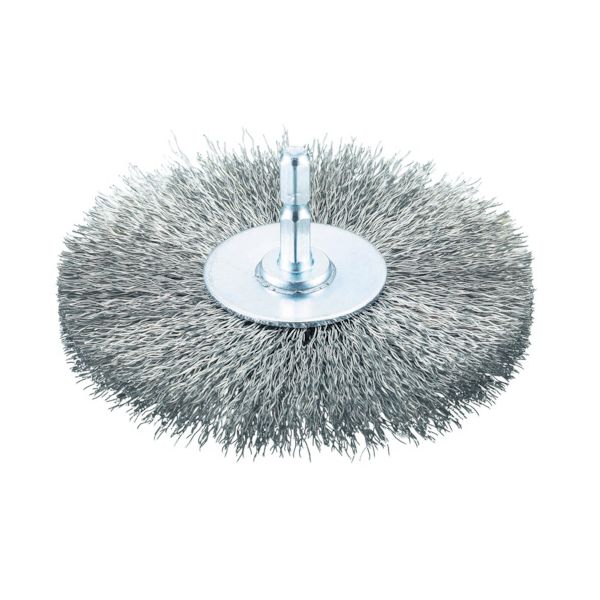 TRUSCO 軸付ホイールブラシ φ100X軸6.35 ステンレス線0.3 TB-6253-60 352-1036