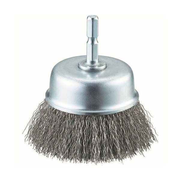 TRUSCO TB-6633-60 軸付カップブラシ φ65X軸6.35 ステンレス線 線径0.3 [352-0994]