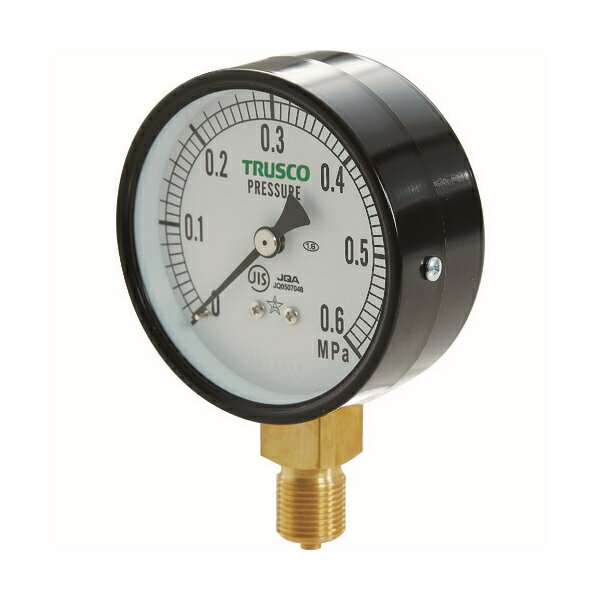 TRUSCO JIS汎用圧力計A型75φ 圧力レンジ0.0〜0.60MPa TPG75-0.6 [207-4523]