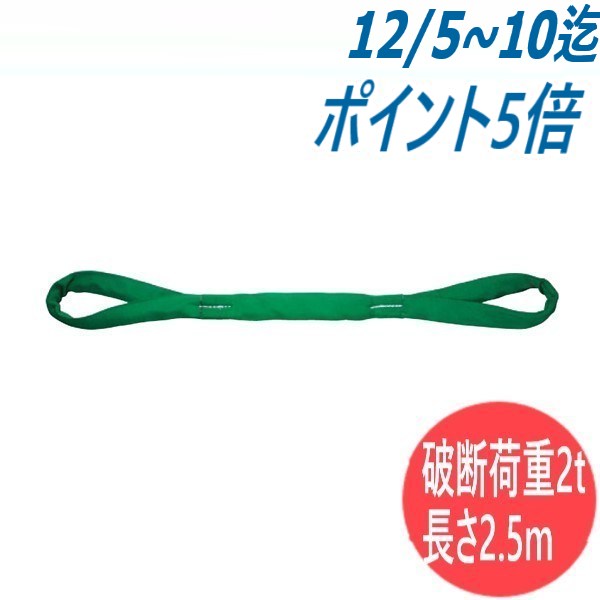 【破断荷重2t×長さ2.5m】両端アイ形 インカ ラウンドスリング HE-W020×2.5m 大洋製器工業 TAIYO