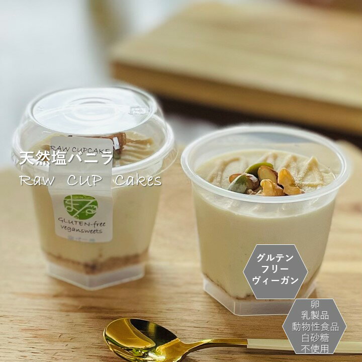 グルテンフリー ヴィーガン「 塩バニラRAWCUPケーキ 」小麦粉・卵・乳製品・動物性食品不使用 アレルギー対応 ダイエット スイーツ