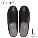 【どれでも2足で送料無料※ルームズ スリッパ】room’s ルームズ スリッパ ルームシューズ Lサイズ 25-27cm Black ブラック 黒 フロンティア FRONTIER FR-0002-L-BK rooms