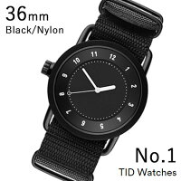 TID01-36BK-NBK TID Watches No.1 Black 36mm BK case/BK dial Wristband Black Nylon 腕時計