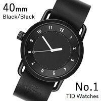 TID01-40BK-BK TID Watches No.1 Black 40mm BK case/BK dial Wristband Black Leather 腕時計