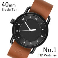 TID01-40BK-T TID Watches No.1 Black 40mm BK case/BK dial Wristband Tan Leather 腕時計