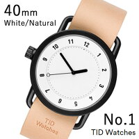 TID01-40WH-N TID Watches No.1 White 40mm BK case/WH dial Wristband Natural Leather 腕時計