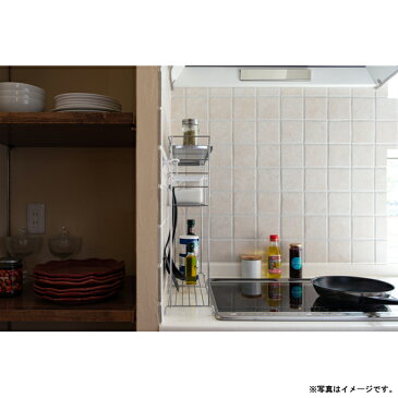 ステンレス天板キッチンラック シルバー キッチンラック コンロ横ラック 調味料ラック 隙間収納 省スペース スパイスラック コンロサイド 収納ラック 収納棚 ストッカー スリム SB-130026 ビーワーススタイル 【あす楽/土日祝対象外】