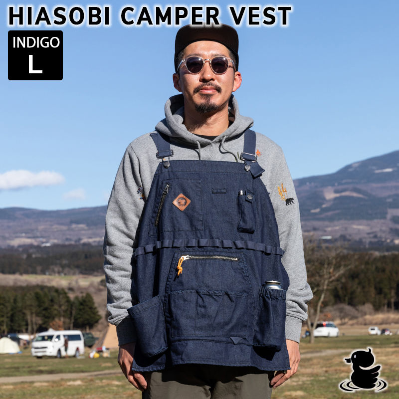 ں2000ߥݥgrn outdoor HIASOBI CAMPER VEST INDIGO ǥ L  ȥɥ ٥ ǳ  С٥塼  GO0218Q-IN-L