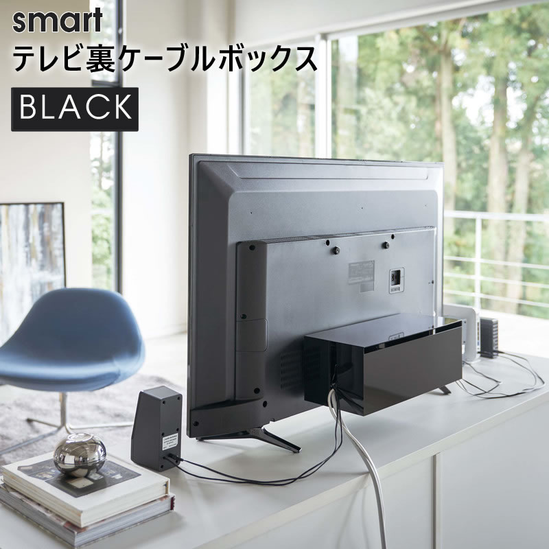 04988-5R2 山崎実業 smart スマート テレビ裏ケーブルボックス ブラック 黒 4988 収納 電源タップ 箱 省スペース VESA 隙間収納 ZK-BS BK 【あす楽/土日祝対象外】