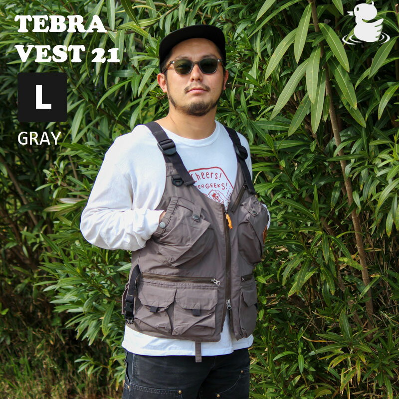 grn outdoor TEBURA VEST 21 GRAY L GO9203Q アウトドア ベスト グレー Lサイズ キャンプ バーベキュー フィッシング アウター メンズ アウトドアベスト 多機能 多ポケット 4582416945558