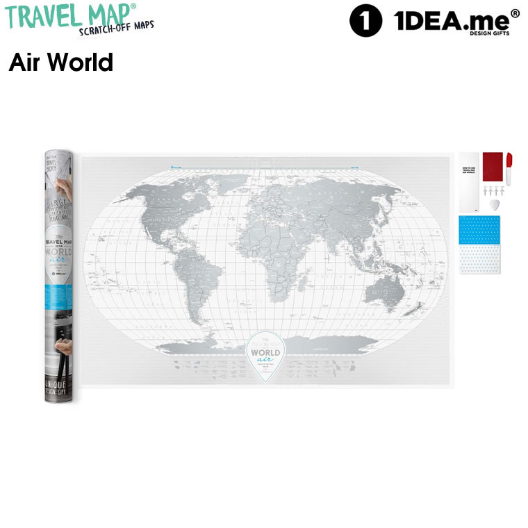 【最大2000円クーポン配布中】1DEA.me Travel Map Air World クリア 世界地図 ポスター スクラッチ イ..