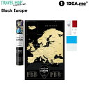 scratch map　 1DEA.me Travel Map Black Europe ヨーロッパ地図 ポスター スクラッチ インテリア 国 マップ アイデアドットミー おしゃれ IDEA102