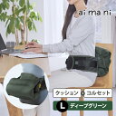 クッションコルセット Lサイズ ディープグリーン AHC010L-G aimani アイマニ KING JIM キングジム 腰痛 健康 座布団 腰ベルト 腰サポーター(3)