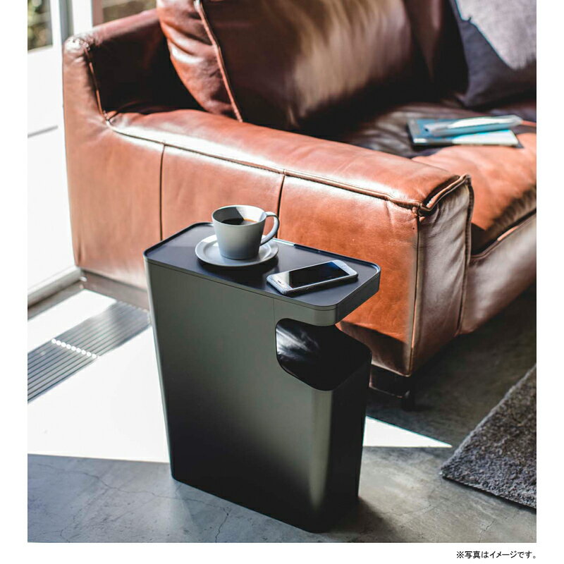 tower タワー ダストボックス＆サイドテーブル ブラック 黒 ゴミ箱 ごみ箱 ゴミ箱 ごみ箱 リビング 寝室 スリム シンプル 03989 03989-5R2 山崎実業 YAMAZAKI タワーシリーズ 3989 ST-I BKのサムネイル