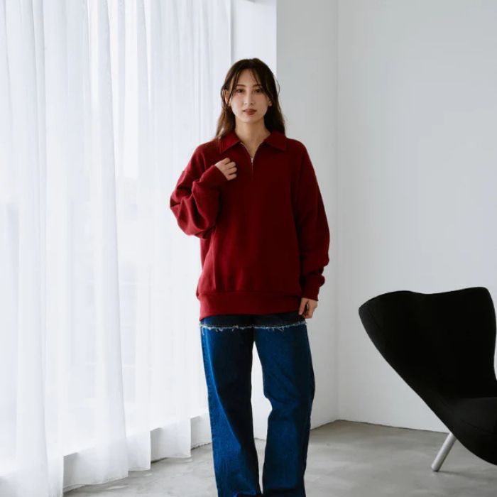 Healthknit Classic Sweat Collared Half Zip L/S ヘルスニット クラシック スウェット カラード ハー..