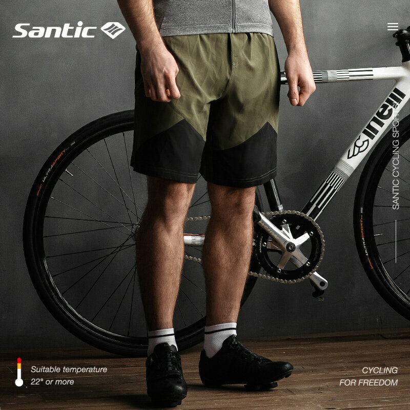 Santic メンズ サイクルパンツ サイクリングパンツ ハーフパンツ パッド ロードバイク サイクルウェア カジュアル 自転 車パンツ