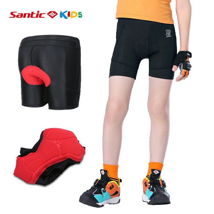 Santic サイクルパンツ キッズ 子供 レーサーパンツ ゲルパッド付 自転車 サイクルウェア サイクリングパンツ スポーツウェア サイクリング レーパン 自転車ウェア