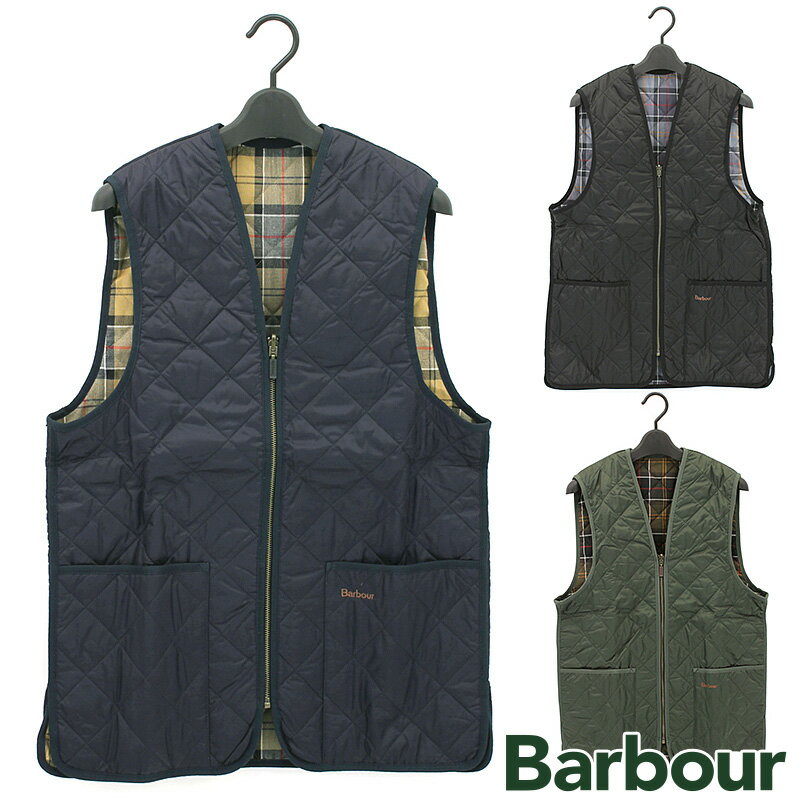 バブアー Barbour キルティングベスト ジレ ジップインライナー ジャケットライナー リバーシブル キルテッドウェストコート Quilted Waistcoat Zip-In Liner MLI0001 メンズ 英国王室御用達 ダイヤモンドキルティング ロゴ刺繍