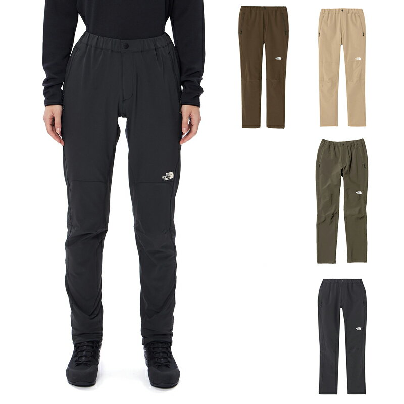 ノースフェイス THE NORTH FACE アルパインライトパンツ Alpine Light Pant ロングパンツ NBW32301 レディース 国内正規品 リサイクル素材 テーパードシルエット ストレッチ 立体的パターン シンプル クライミング ハイキング ベージュ カーキ ブラック