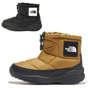 ノースフェイス THE NORTH FACE ヌプシブーティ ロゴ ショート K Nuptse Bootie Logo Short ウィンター スノーブーツ シューズ 靴 子供靴 キャンプ カジュアル はっ水加工 保温 サーモライト NFJ52280 キッズ ジュニア 男の子 女の子 国内正規品 ブラック