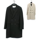 アミ アレクサンドル マテュッシ アミパリス チェスターコート メンズ ウールフェルト 防寒 センターベンツ ブラック/ベージュ 50-52サイズ UCO101...