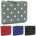 コムデギャルソン COMME des GARCONS 二つ折り財布ラウンドファスナー ポルカドットプリント POLKA DOTS PRINTED SA7100PD