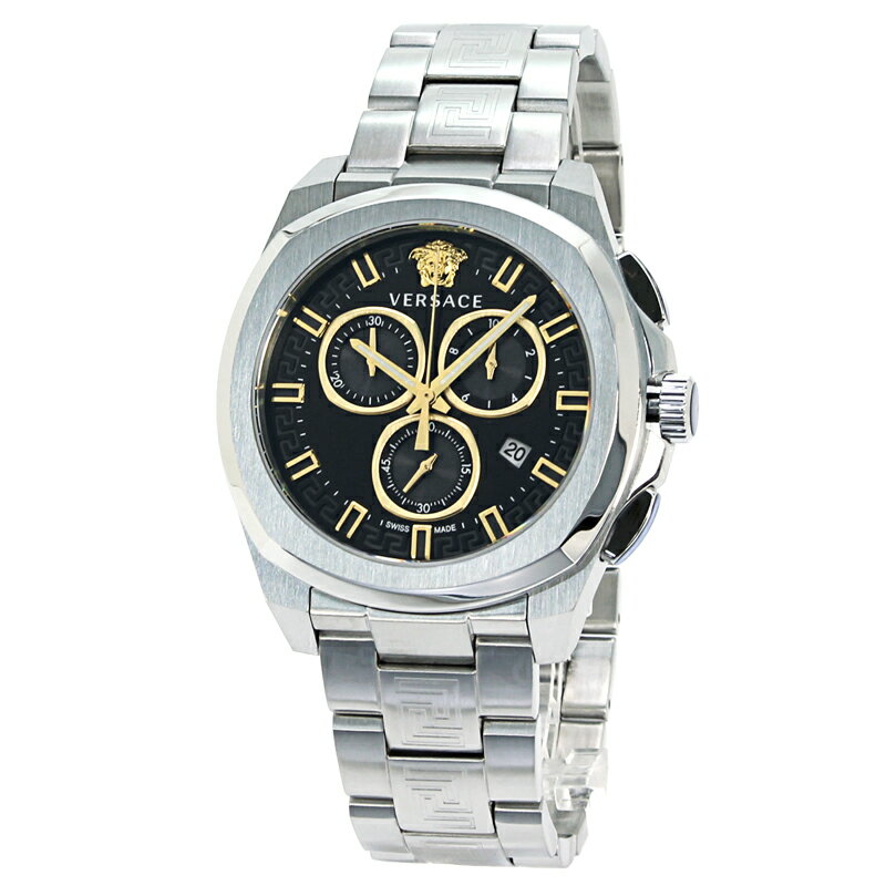 ヴェルサーチ 腕時計（メンズ） ヴェルサーチェ VERSACE 時計 ウォッチ メンズ ゲオ クロノ GEO CHRONO VE7CA0723 ブラック文字盤 腕時計 ラウンド メデューサ グレカ模様 クォーツ クロノグラフ