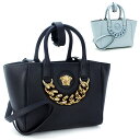 ヴェルサーチェ VERSACE バッグ トートバッグ（ショルダー付） 2WAY ハンドバッグ ラ メドゥーサ スモール LA MEDUSA SMALL 1004460 DVIT2T ショルダーバッグ カーフレザー 本革 斜め掛け 肩掛け 手提げ チェーン