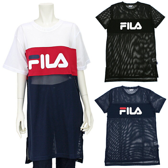 楽天サントノーレFILA フィラ 半袖Tシャツ オーバーサイズ ビッグロゴ メッシュ切り替え スポーツウエア FL5449 レディース 国内正規品