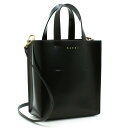 マルニ MARNI バッグ トートバッグ（ショルダー付） ミニバッグ North-Southバッグ 2WAY ミュゼオ MUSEO SHMP0039Y0 LV639 カーフレザー 本革 インナーバッグ付 手提げ 肩掛け 斜め掛け ハンドバッグ 縦長 箔押しロゴ レディース 女性用 ブラック