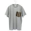 バーバリー Tシャツ メンズ バーバリー BURBERRY 半袖Tシャツ Donna チェックポケット コットン オーバーサイズTシャツ 8048923 レディース 女性用 クラシックチェック柄ポケット クルーネック 丸首 綿100％ ベーシック シンプル