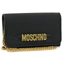 モスキーノ MOSCHINO バッグ チェーンウォレット ショルダーバッグ B8109 8202 チェーンショルダー付長財布 ナイロン ゴールドロゴ 軽量 カジュアル レディース ブラック