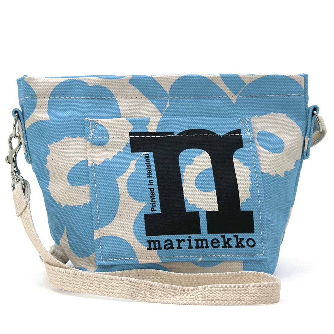 マリメッコ 帆布・キャンバス ショルダーバッグ レディース マリメッコ marimekko バッグ ショルダーバッグ MONO MINI CROSSBODY UNIKKO 091969 ミニサイズ コットンキャンバス地 北欧 ナチュラル コットン×ブルー レディース