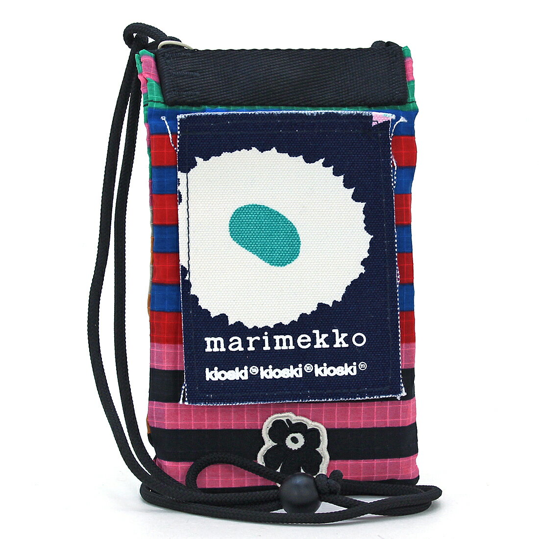 マリメッコ スマホショルダー レディース マリメッコ キオスキ marimekko kioski バッグ ショルダーバッグ スマホケース FUNNY SMALL POCKET TASARAITA 091987 ミニサイズ 薄型 北欧 ボーダー マルチカラー レディース