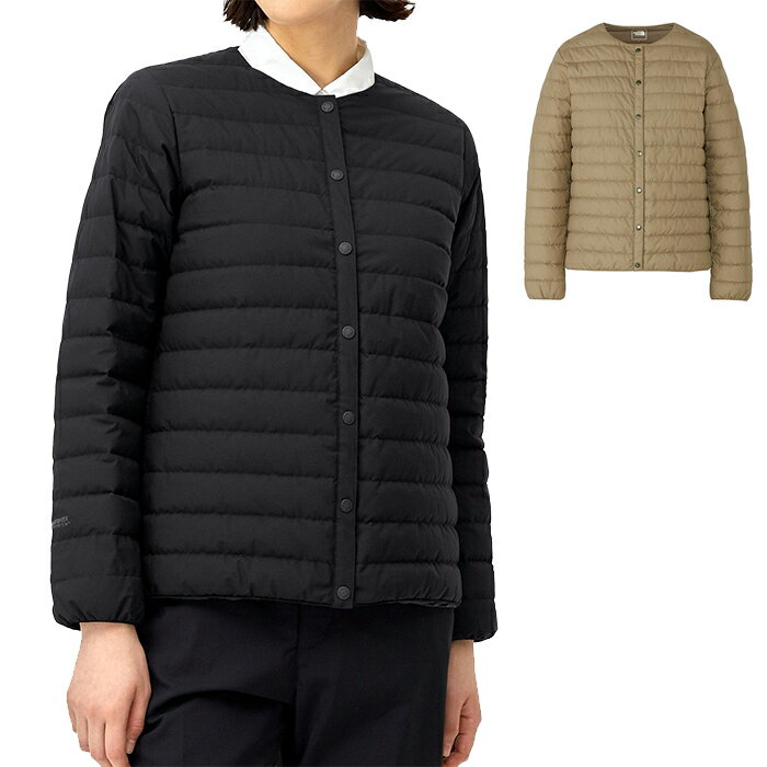 ザ・ノース・フェイス ダウンジャケット レディース ノースフェイス THE NORTH FACE ウィンドストッパーゼファーシェルカーディガン WS Zepher Shell Cardigan ダウンジャケット ミディアム丈 軽量 防風 透湿性 はっ水 GORE-TEX 襟無し インナーダウン スタッフサック NDW92262 レディース 国内正規品