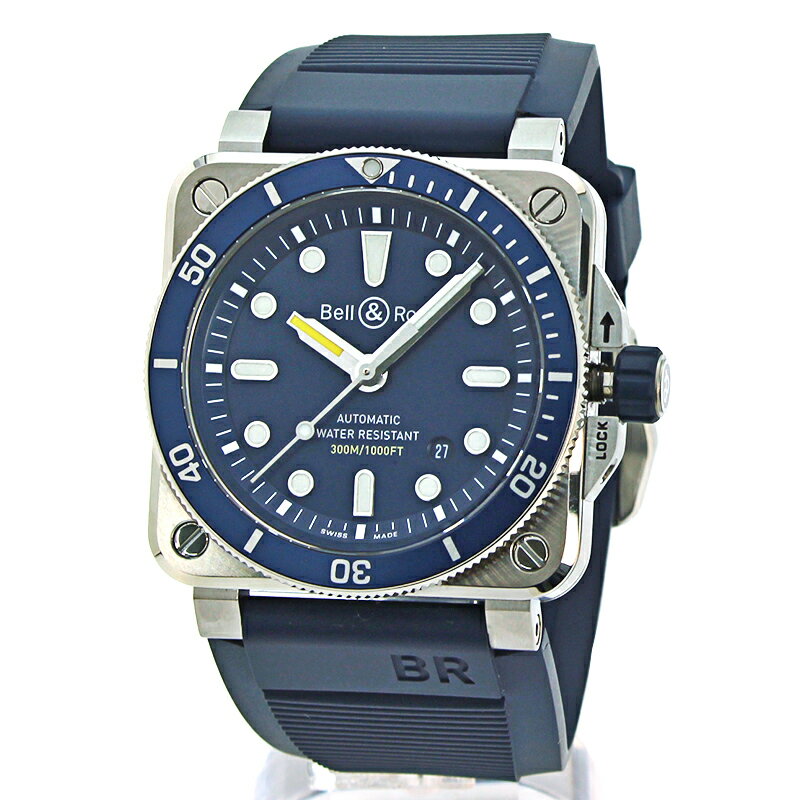 ベル&ロス Bell&Ross 時計 ウォッチ メンズ インストゥルメント ダイバー INSTRUMENTS DIVER BR03 92 DIVER BLUE ネイビー文字盤 腕時計 スクエアケース アナログ 3針 オートマティック ベル アンド ロス