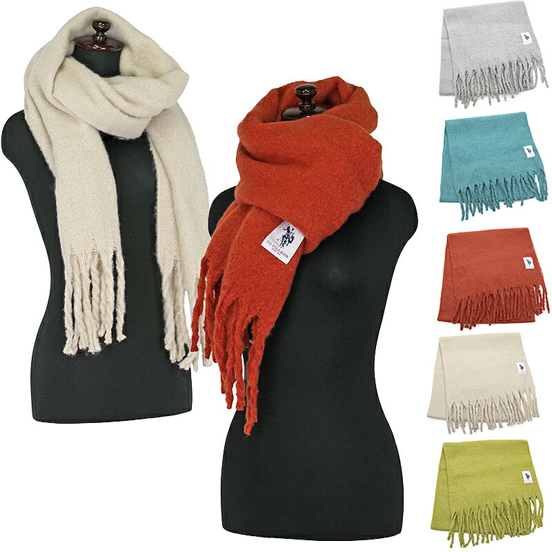 ユーエスポロアッスン ボリュームマフラー ユニセックス 秋 冬 ワンポイント 専用ケース付き 全5色 208..