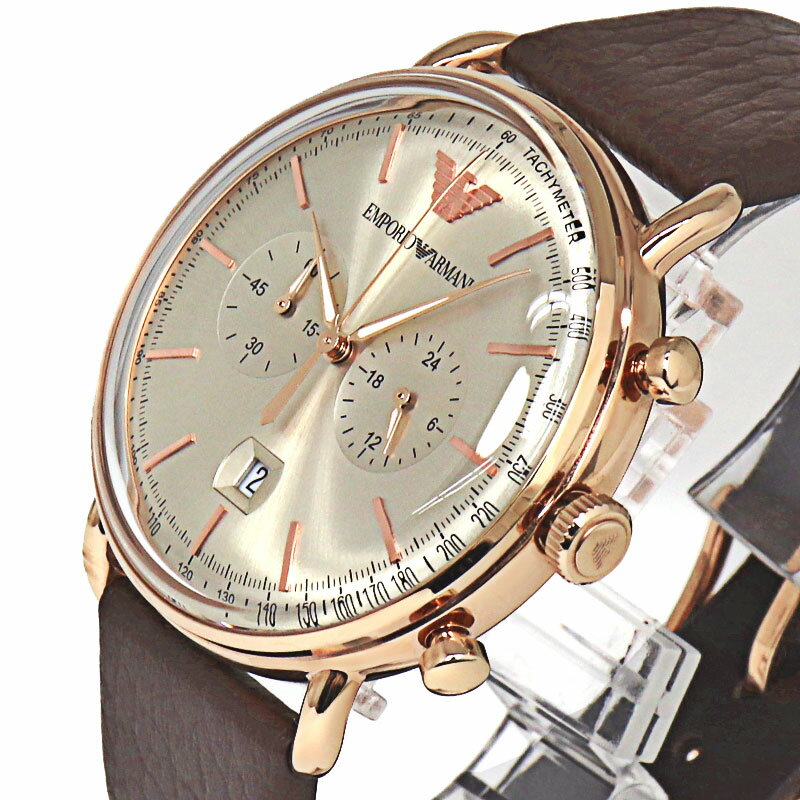 エンポリオアルマーニ 時計 ウォッチ メンズ アビエーター AVIATOR AR11106 シルバー文字盤 腕時計 ラウンドケース 43mm 【並行輸入品】