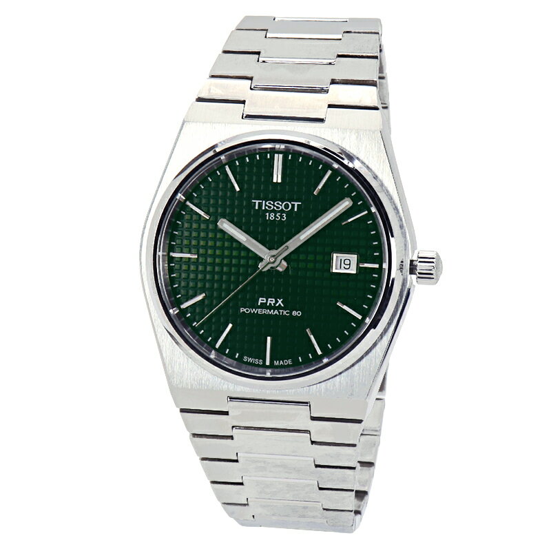 ティソ TISSOT 時計 ウォッチ メンズ ピーアールエックス パワーマティック80 PRX POWERMATIC 80 T137 407 11 091 00 グリーン文字盤 腕時計 10気圧防水(100m)